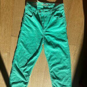 Women's Levi's - green ribbed corduroy.